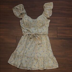 Lily Rose Green Floral Mini Dress